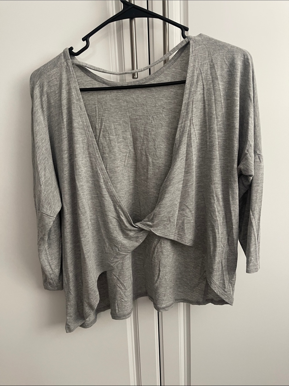 Forever 21 Light Gray Twist-Front Draped Top